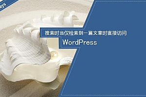 WordPress 搜索时当仅检索到一篇文章时直接访问