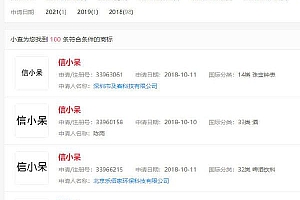 【信小呆】商标被多家企业和自然人申请注册
