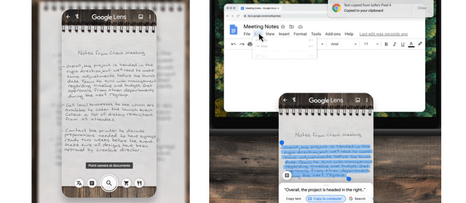 Google Lens更新程序，可将文本直接复制到计算机文件中