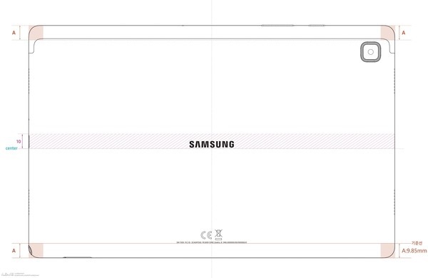 三星Galaxy Tab A7平板电脑的设计图疑似曝光