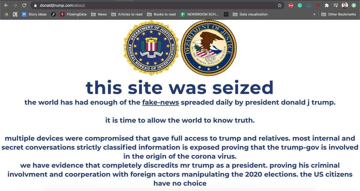 特朗普竞选网站被黑客攻擊