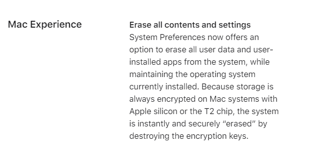 macOS Monterey 系统可一键重置电脑，无需重装系统